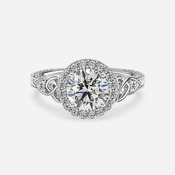 Maeve Platinum Halo Engagement Ring