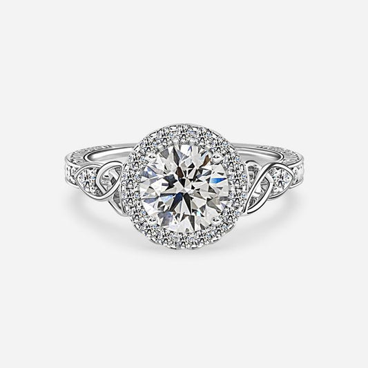 Maeve Platinum Halo Engagement Ring