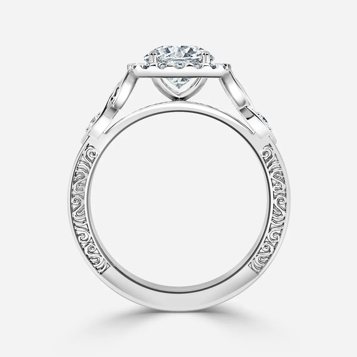 Maeve Platinum Halo Engagement Ring