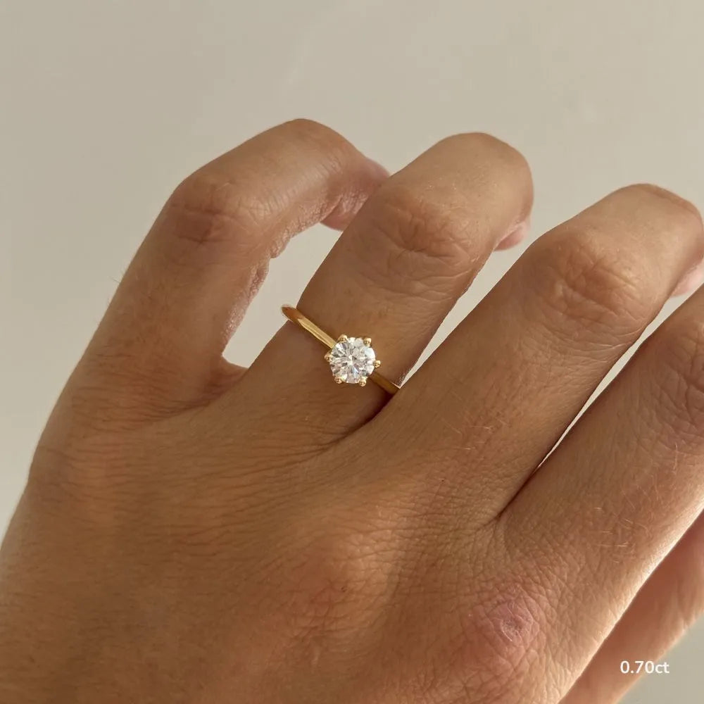 Elswin Yellow Gold Solitaire Engagement Ring