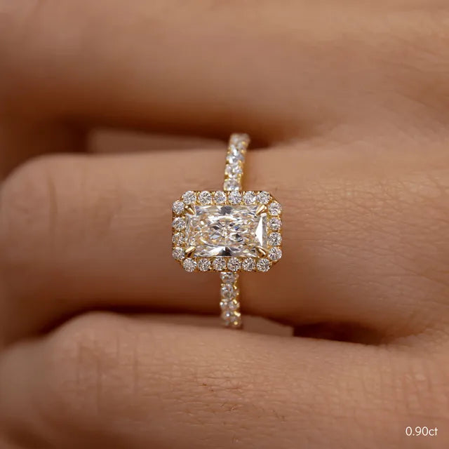 Ayla Yellow Gold Halo Engagement Ring
