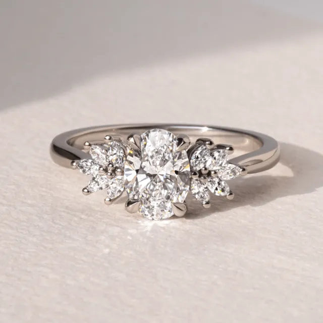 Anastasia Platinum Cluster Engagement Ring