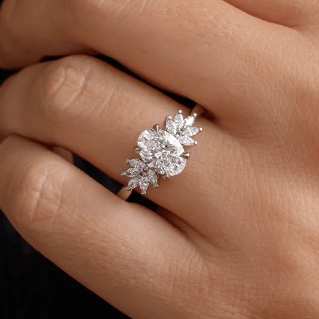 Anastasia Platinum Cluster Engagement Ring