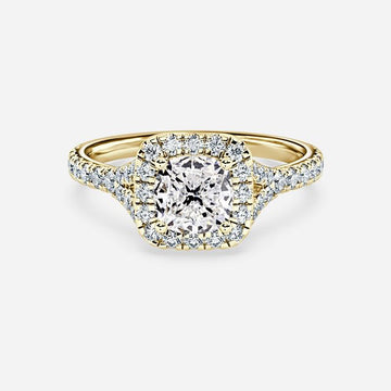 Arya Yellow Gold Halo Engagement Ring