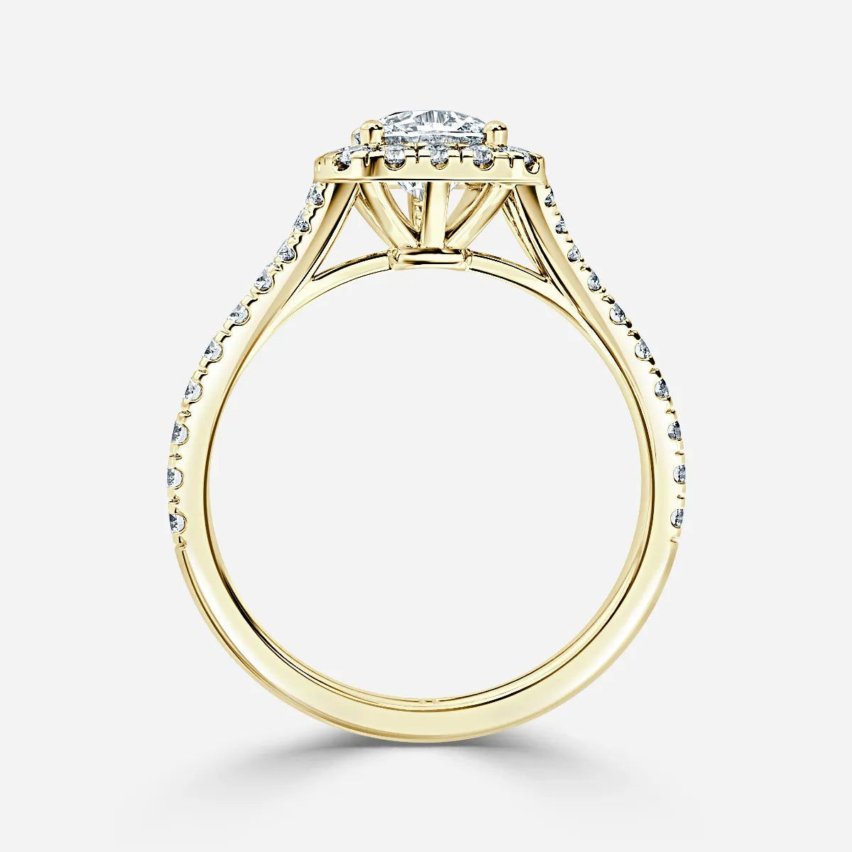 Arya Yellow Gold Halo Engagement Ring