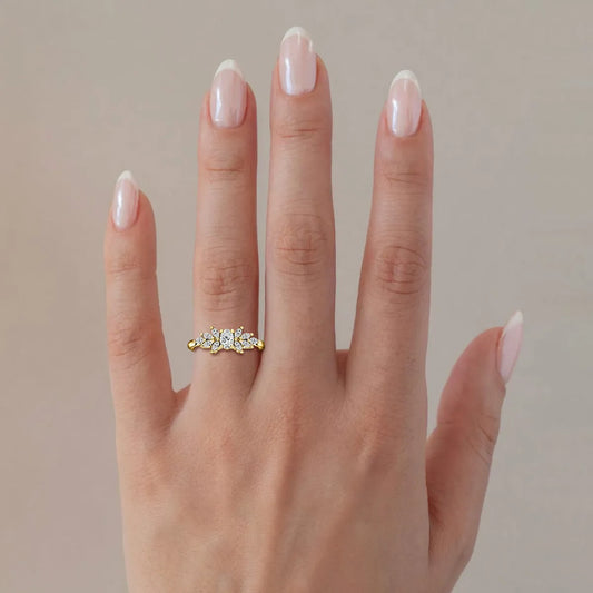 Anastasia Yellow Gold Trilogy Engagement Ring