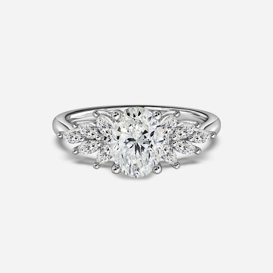 Anastasia Platinum Cluster Engagement Ring