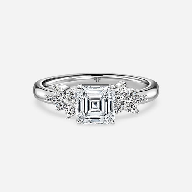 Sphinx Platinum Flower Engagement Ring