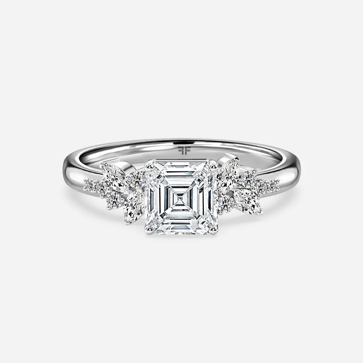Sphinx Platinum Flower Engagement Ring