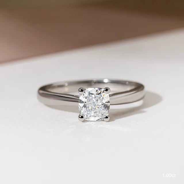Tulip Platinum Solitaire Engagement Ring