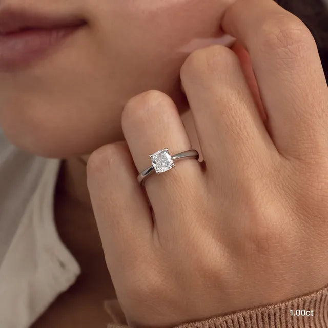 Tulip Platinum Solitaire Engagement Ring