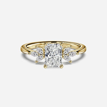 Adriana Yellow Gold Flower Engagement Ring