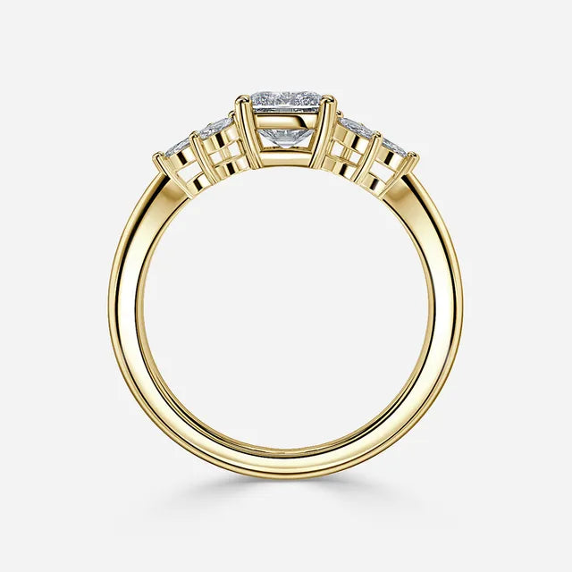 Adriana Yellow Gold Flower Engagement Ring