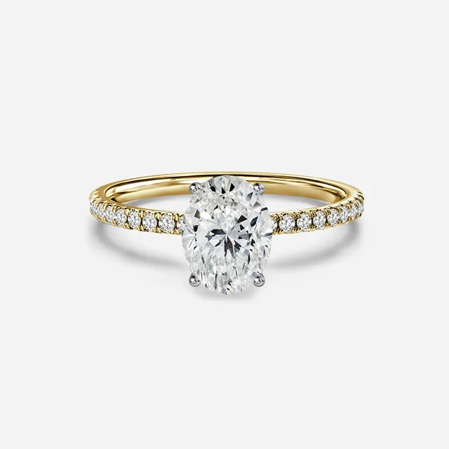 Jessica Yellow Gold Pave Engagement Ring