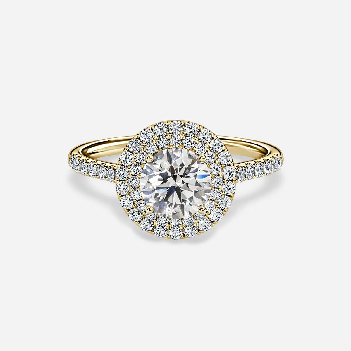 Isoke Yellow Gold Halo Engagement Ring