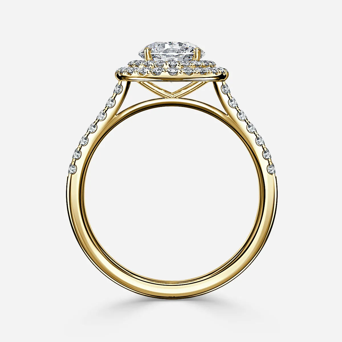Isoke Yellow Gold Halo Engagement Ring