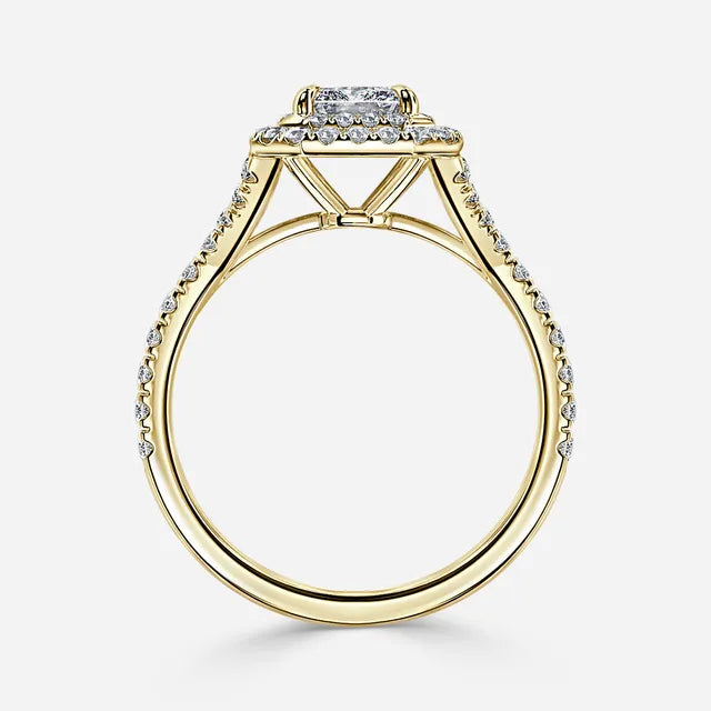 Olympia Yellow Gold Halo Engagement Ring
