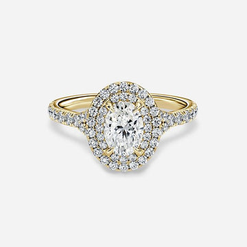 Olympia Yellow Gold Halo Engagement Ring