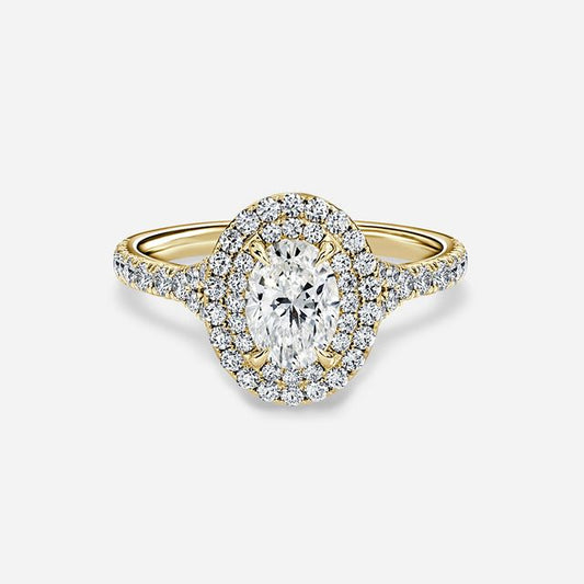 Olympia Yellow Gold Halo Engagement Ring