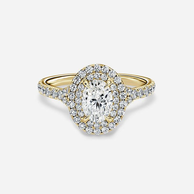 Olympia Yellow Gold Halo Engagement Ring
