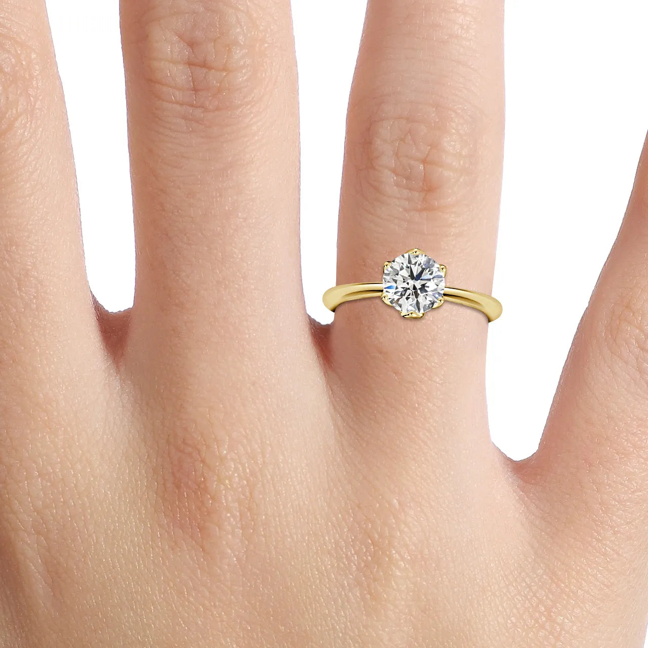 Elswin Yellow Gold Solitaire Engagement Ring
