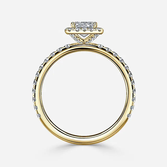 Ayla Yellow Gold Halo Engagement Ring