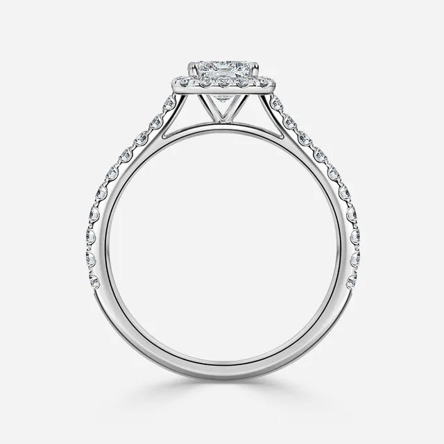 Maya Platinum Halo Engagement Ring