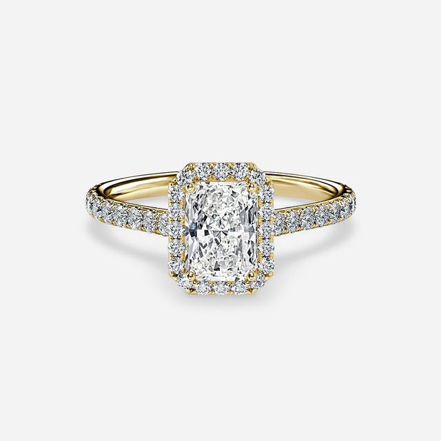 Ayla Yellow Gold Halo Engagement Ring