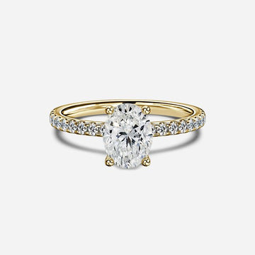 Jessica Yellow Gold Pave Engagement Ring