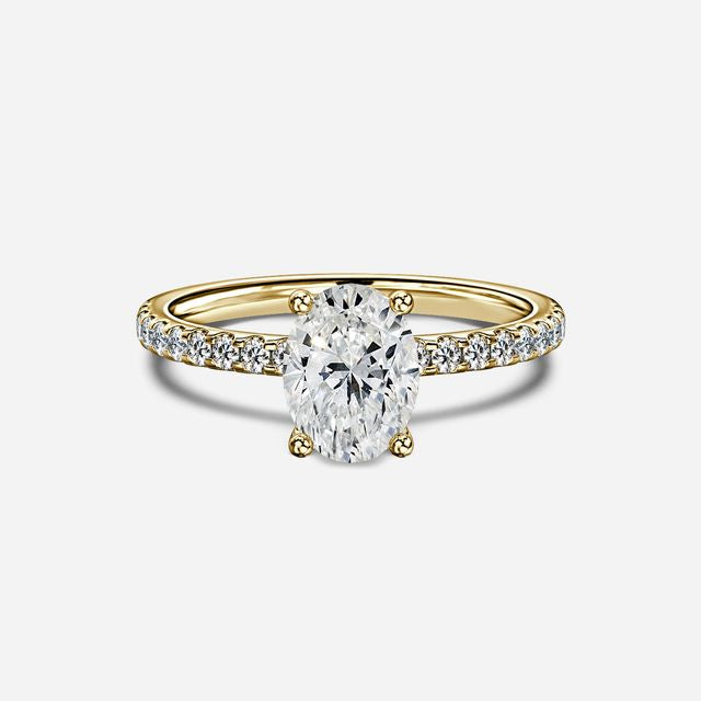 Jessica Yellow Gold Pave Engagement Ring