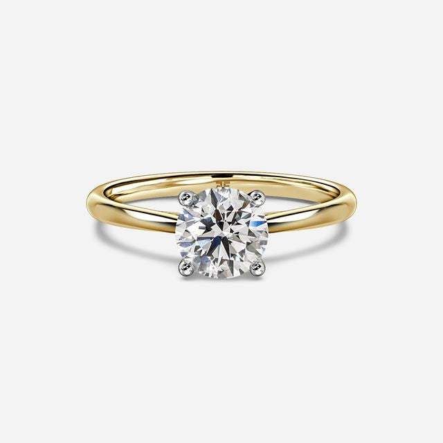 Jessie Tulip Two Tone Yellow Gold Solitaire Engagement Ring