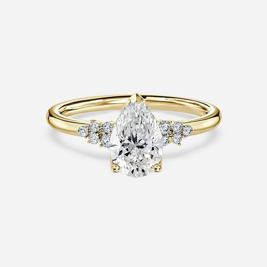 Everest Pave Yellow Gold Engagement Ring