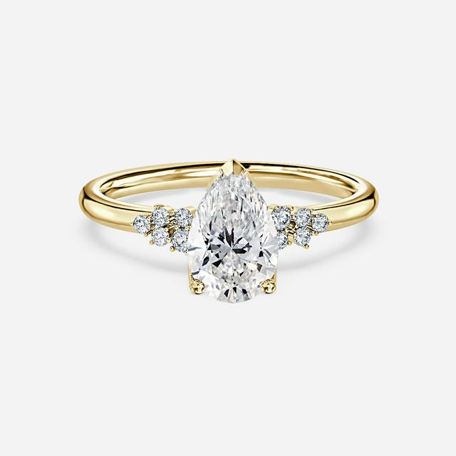 Everest Pave Yellow Gold Engagement Ring