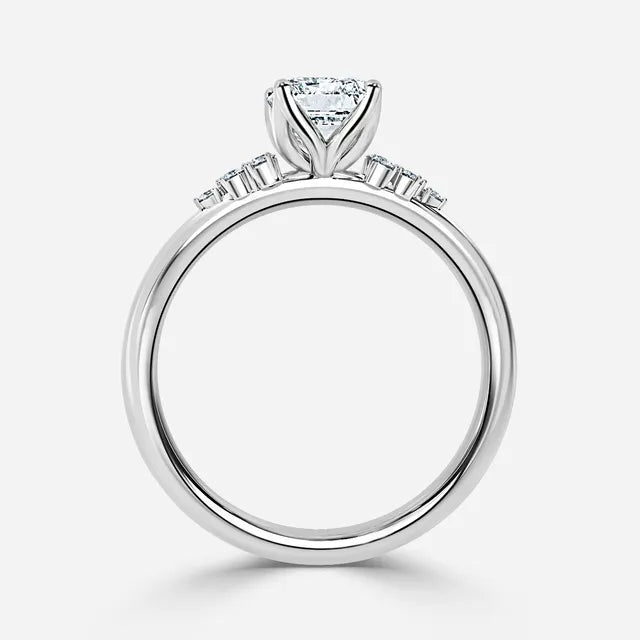 Everest White Gold Flower Engagement Ring