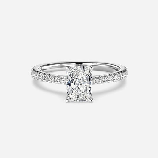 Platinum Petite Pave Diamond Ring
