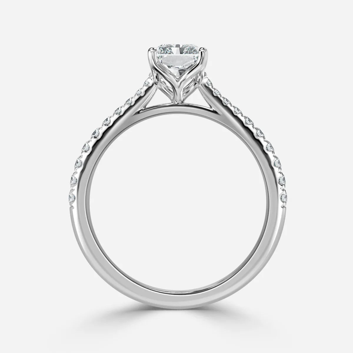 Platinum Petite Pave Diamond Ring