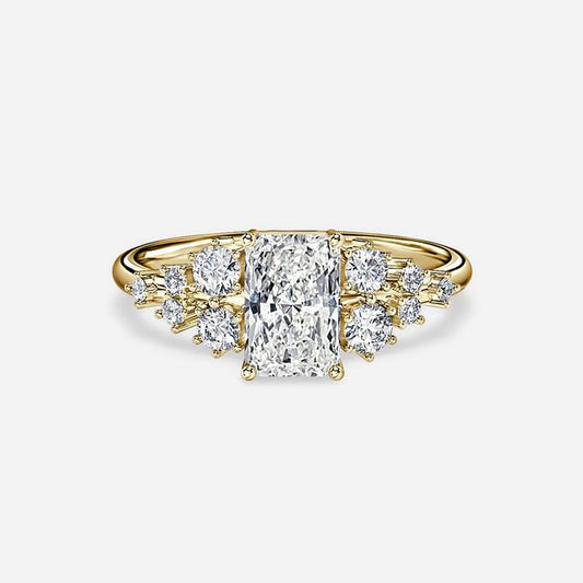 Luz De La Luna Yellow Gold Unique Engagement Ring