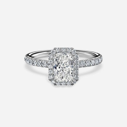 Maya Platinum Halo Engagement Ring