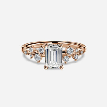 Morning Star Rose Gold Cluster Engagement Ring