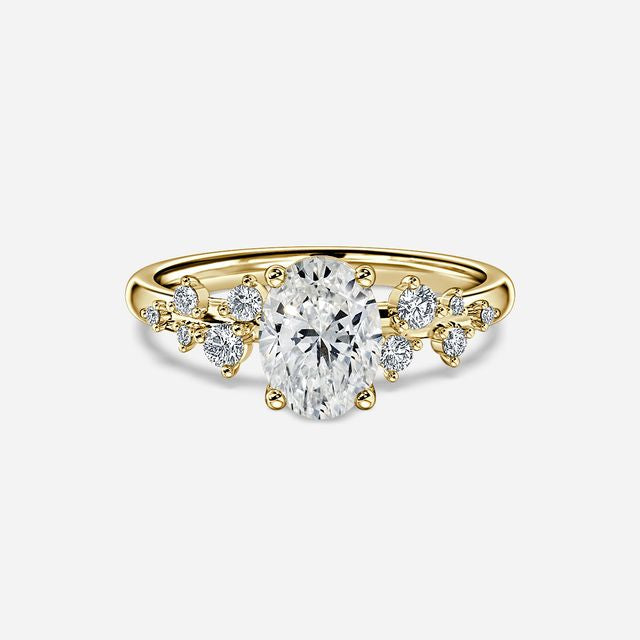 Morning Star Yellow Gold Trilogy Engagement Ring