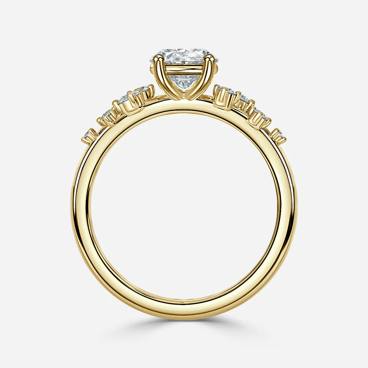 Morning Star Yellow Gold Trilogy Engagement Ring