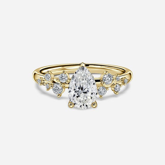 Morning Star Yellow Gold Unique Engagement Ring