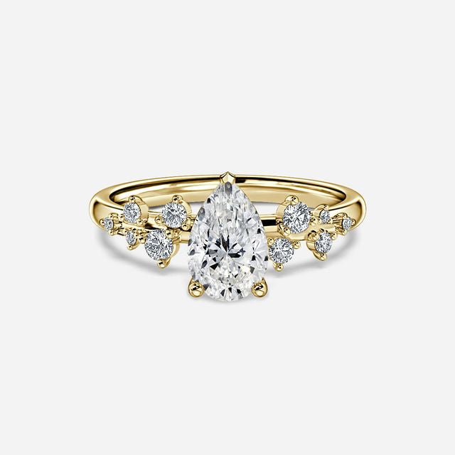 Morning Star Yellow Gold Unique Engagement Ring