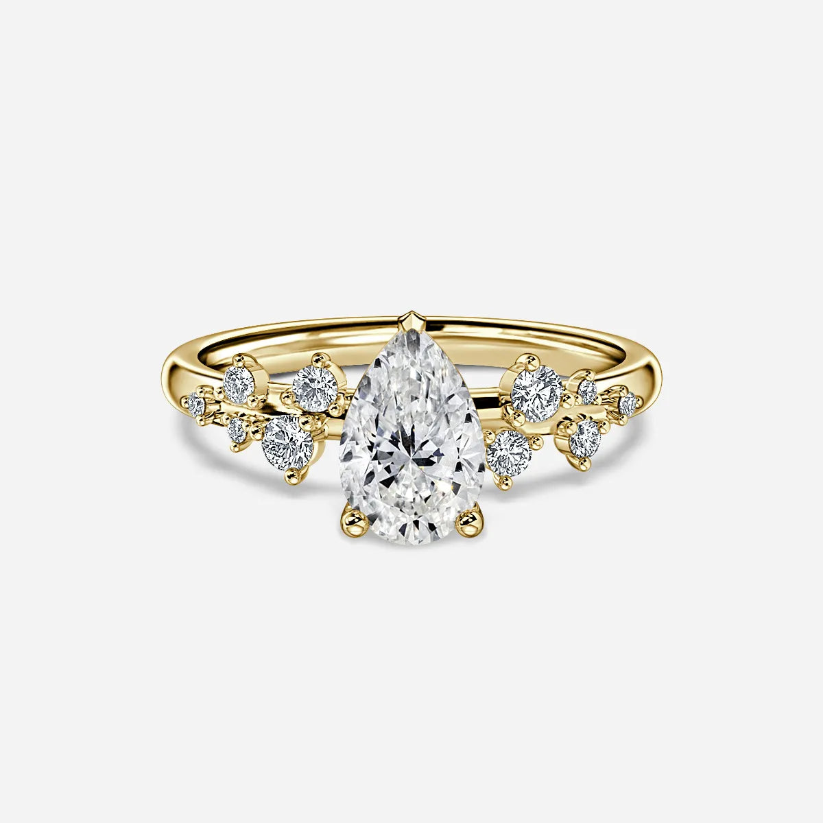 Morning Star Yellow Gold Unique Engagement Ring