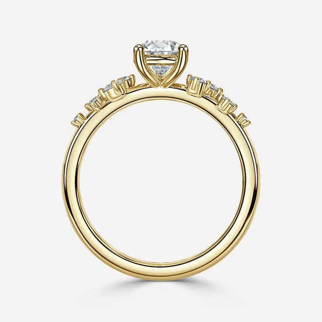 Morning Star Yellow Gold Unique Engagement Ring