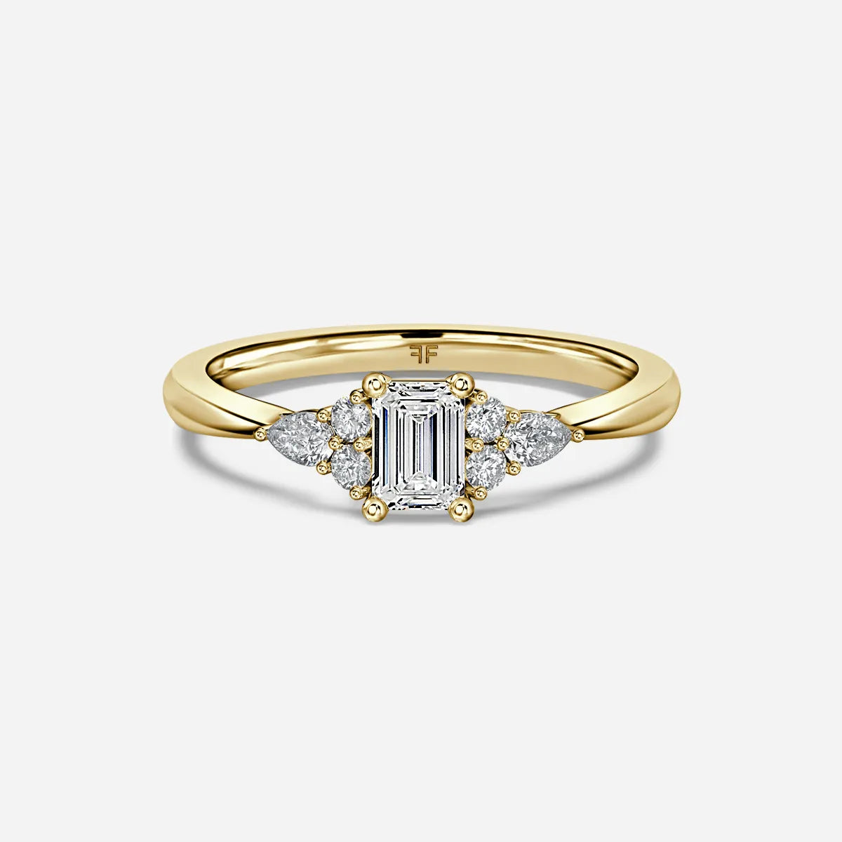 Nanami Yellow Gold Trilogy Engagment Ring