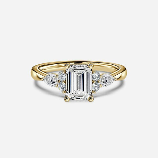 Nanami Yellow Gold Trilogy Engagment Ring