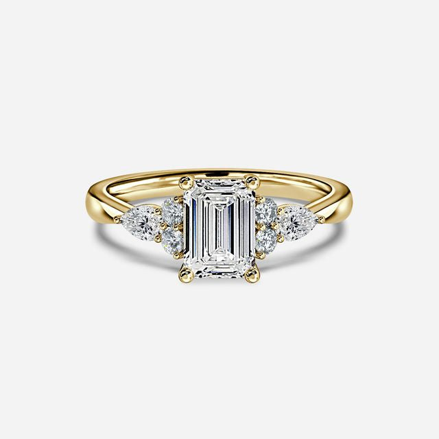 Nanami Yellow Gold Trilogy Engagment Ring