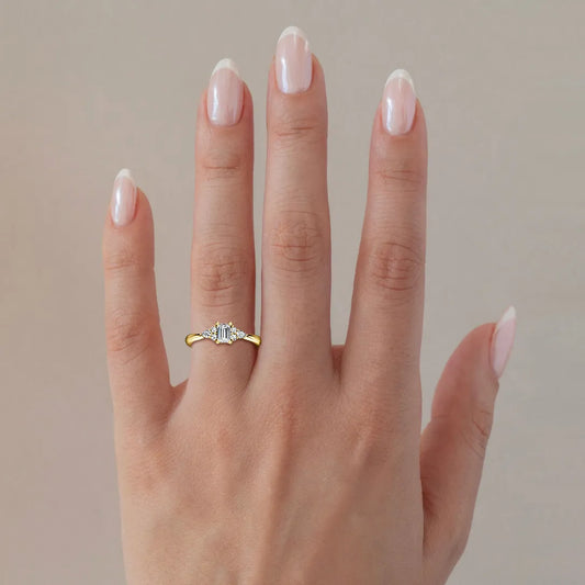 Nanami Yellow Gold Trilogy Engagment Ring