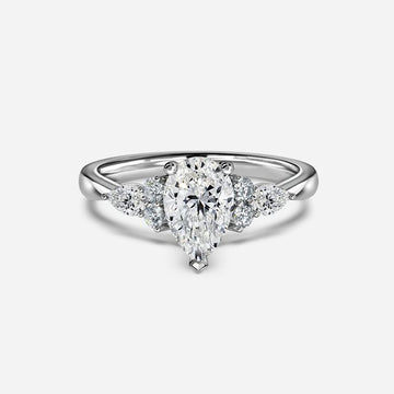 Nanami Platinum Trilogy Cluster Engagment Ring